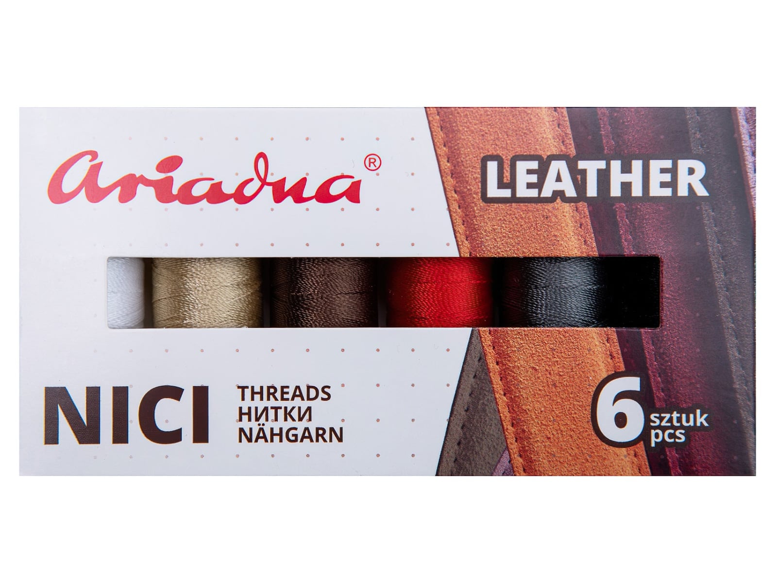 Strima Sada speciálních nití na kůži LEATHER Tytan 60E/120m, mix barev, návin 120m, 6 kusů v balení
