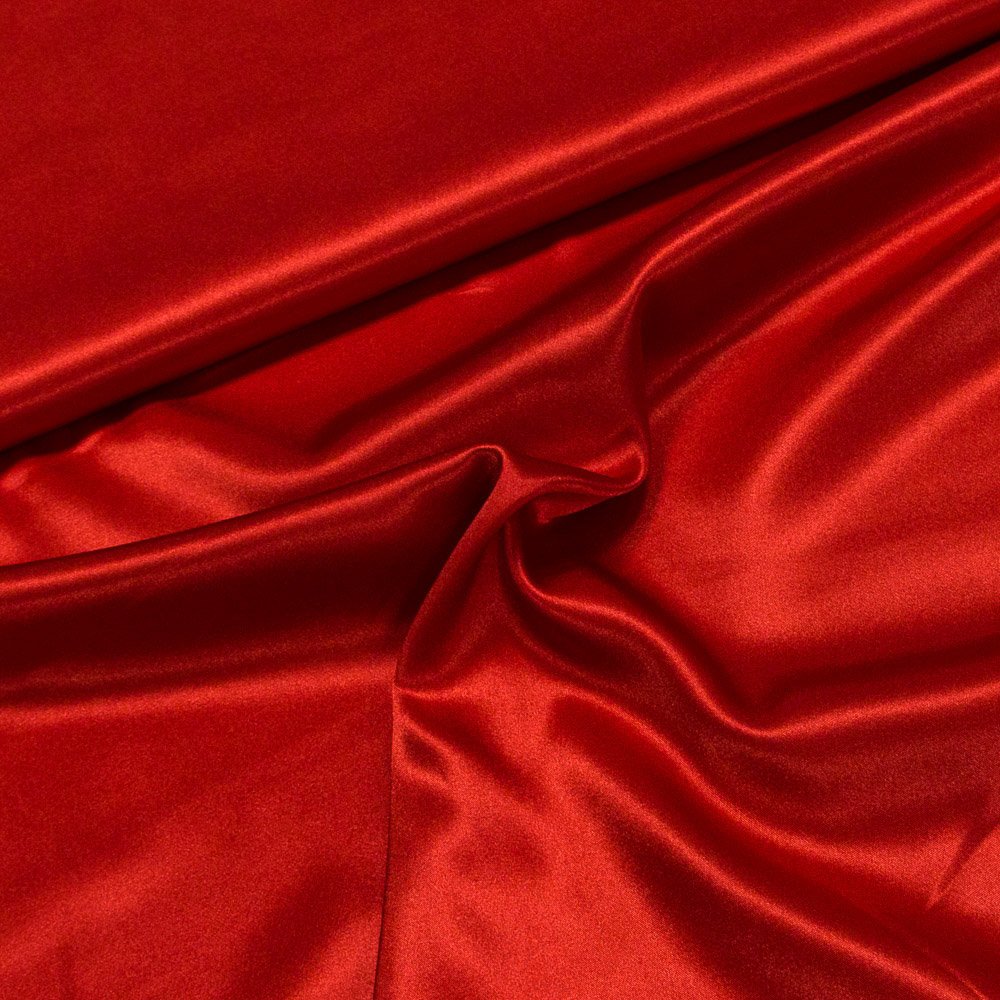 Satén elastický 9, jednobarevná červená, š.150cm (látka v metráži)