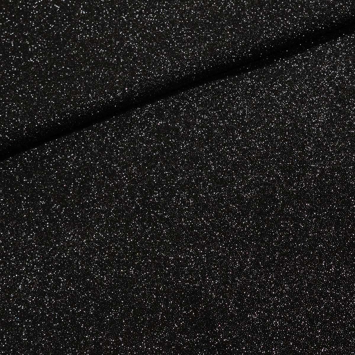 Šatovka / žoržet N6131 černá, stříbrný prach, š.145cm (látka v metráži)