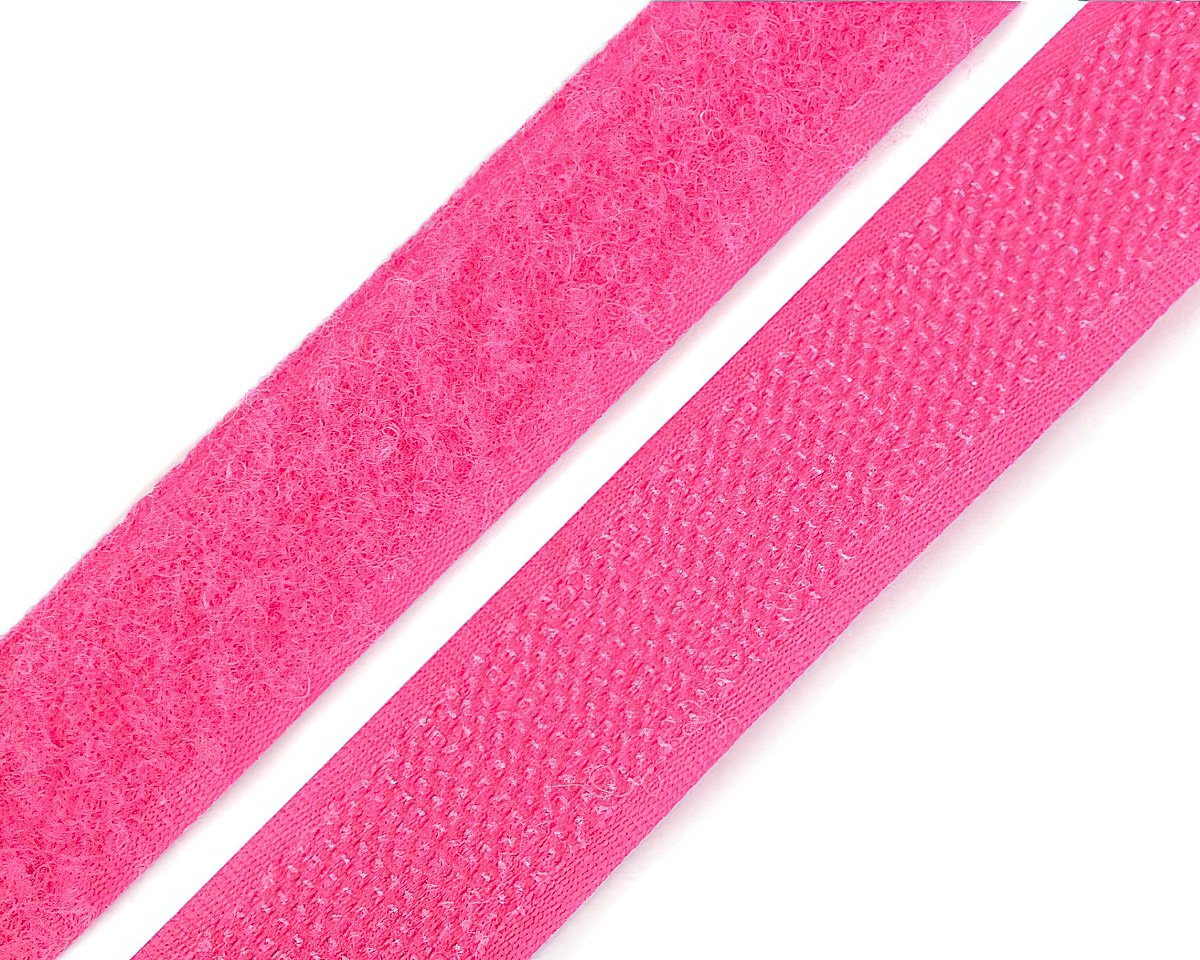 Suchý zip háček + plyš 740843/516 růžový, šířka 2cm (v metráži)