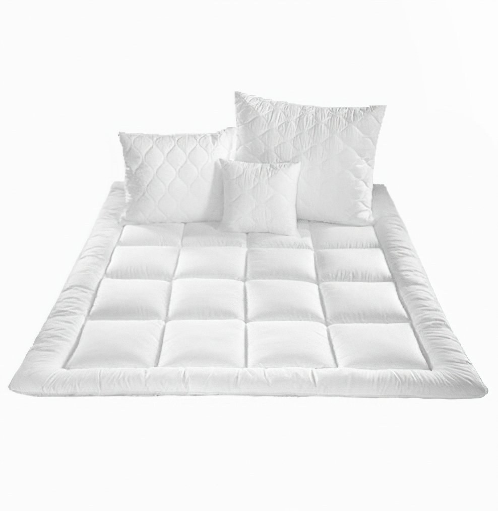4sleep Set SCHON z dutého vlákna prošívaný přikrývka 140x200cm polštář 70x90cm PLUS celoroční (1000 + 1000g)