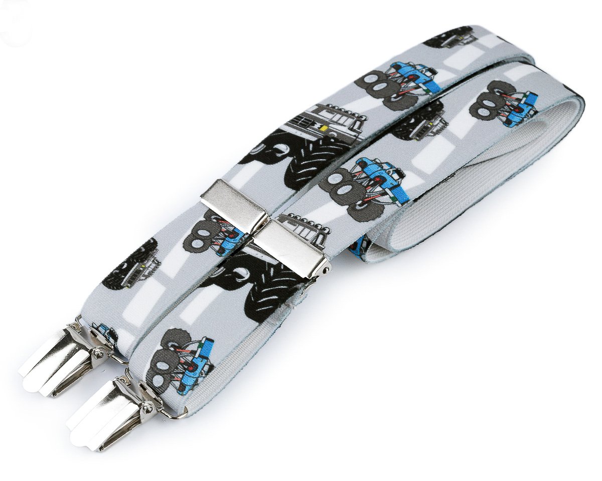 Stoklasa šle dětské, délka 70cm, šíře 2,5cm, tvar Y, NÁKLAĎÁK šedé, 650249/23