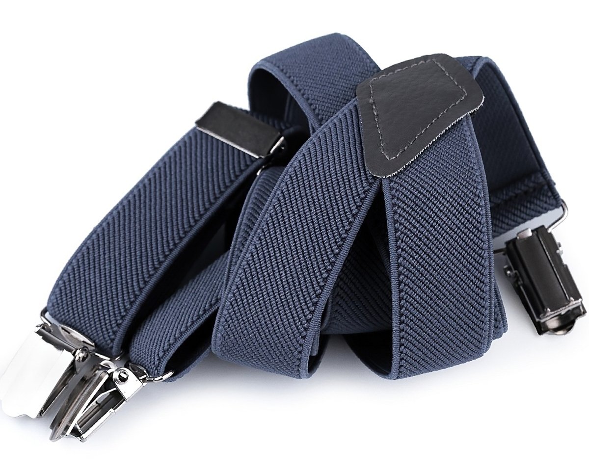 Stoklasa šle dětské jednobarevné, délka 80cm, šíře 2,5cm, tvar Y, MODRÁ JEANS, 650263/09