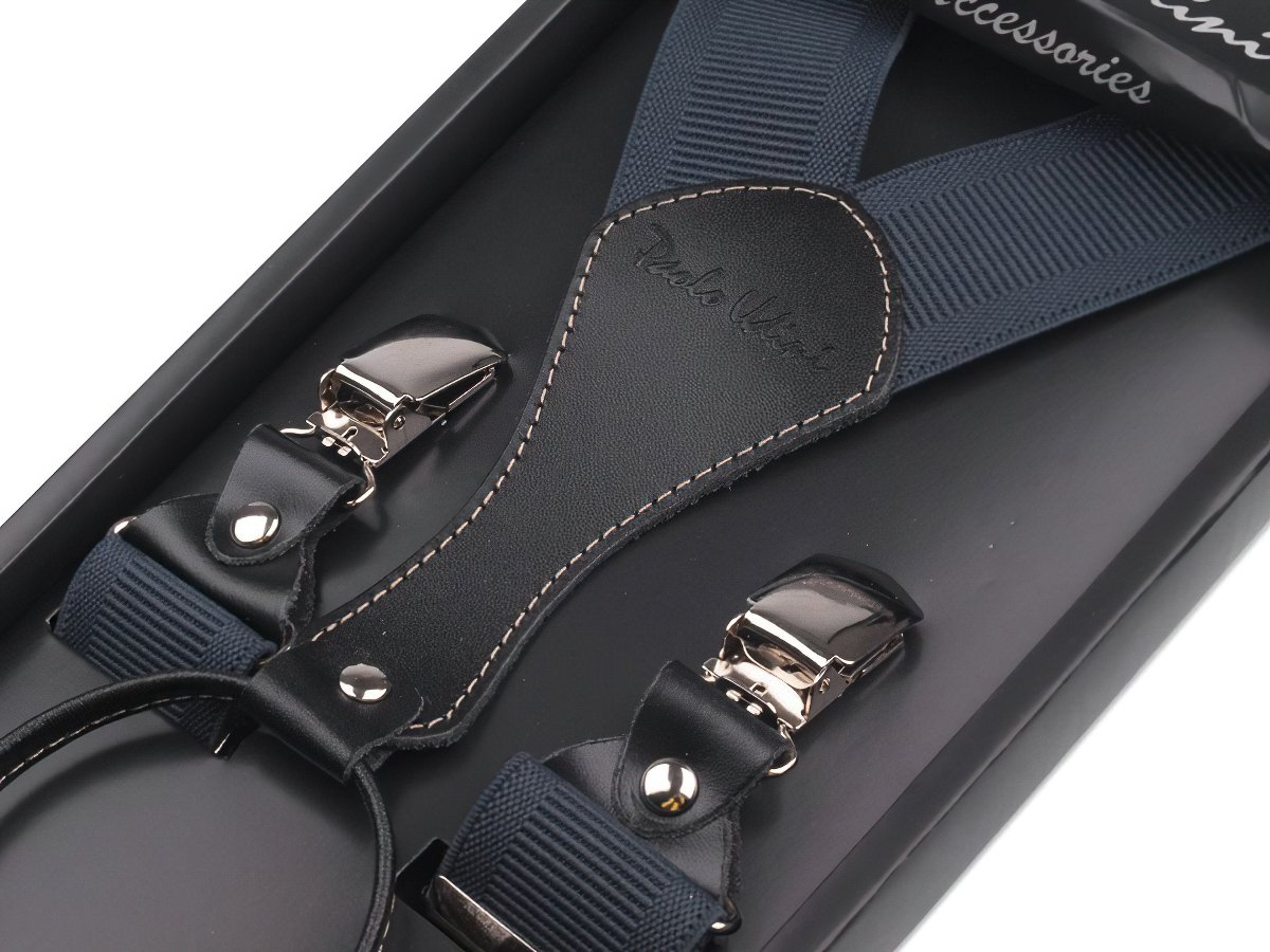 Paolo Udini šle pánské 650313/07, délka 110cm, šíře 3,5cm, tvar Y, tmavě modré