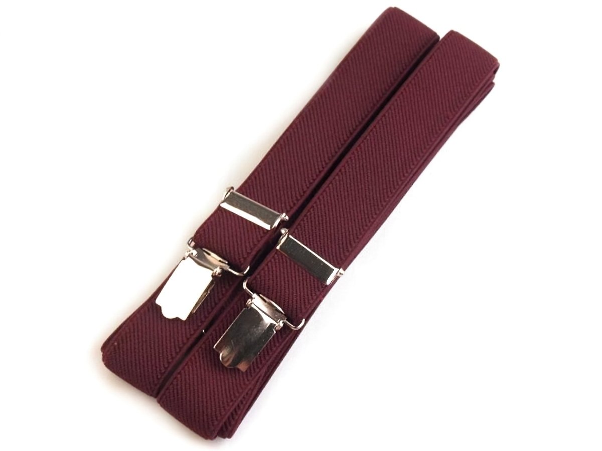 Stoklasa šle pánské 650254/21, délka 125cm, šíře 2,5cm, tvar X, bordó