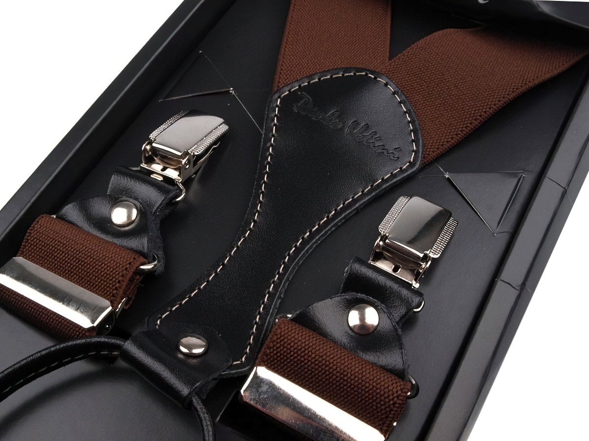 Paolo Udini šle pánské 650313/22, délka 110cm, šíře 3,5cm, tvar Y, tmavě hnědé