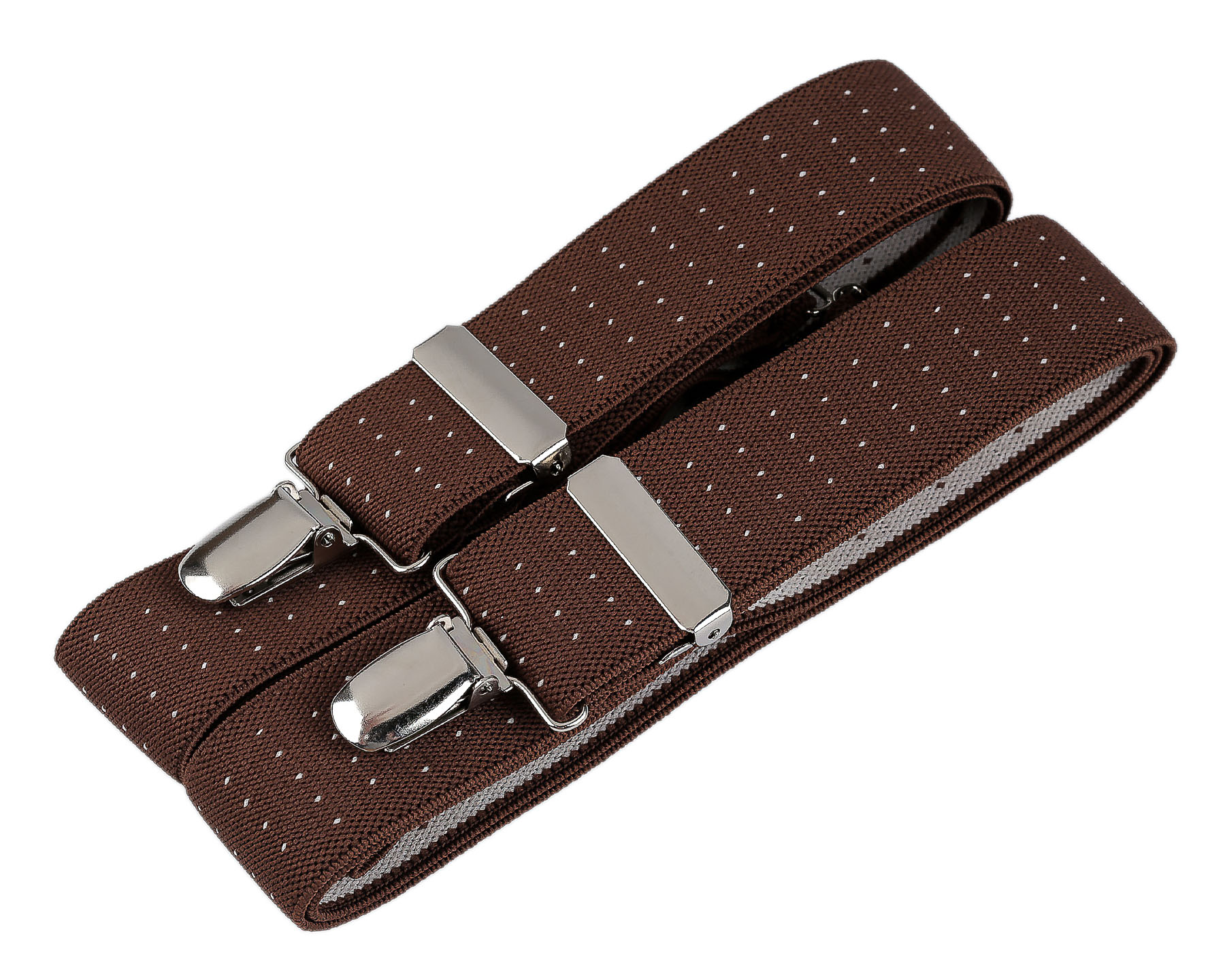 Stoklasa šle pánské 650255/44, délka 125cm, šíře 3cm, tvar X, hnědé s bílými tečkami