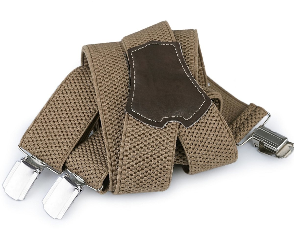 Stoklasa šle pánské s texturou, délka 120cm, šíře 3,5cm, tvar Y, béžové, 650265/09