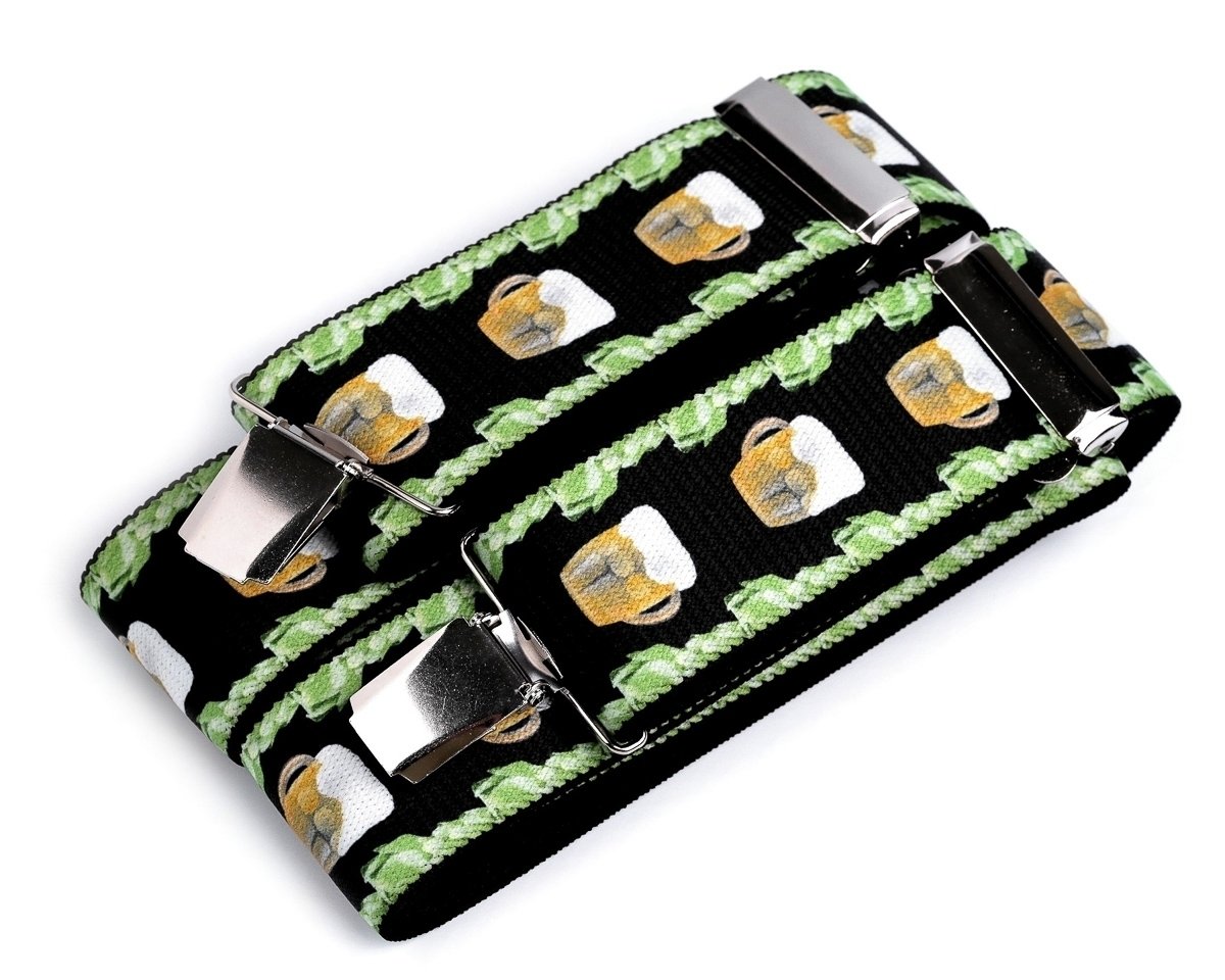 Stoklasa Šle pánské pivní PIVO ZELENÉ, délka 120cm, šíře 4cm, tvar Y, zeleno-černé, 650327/13