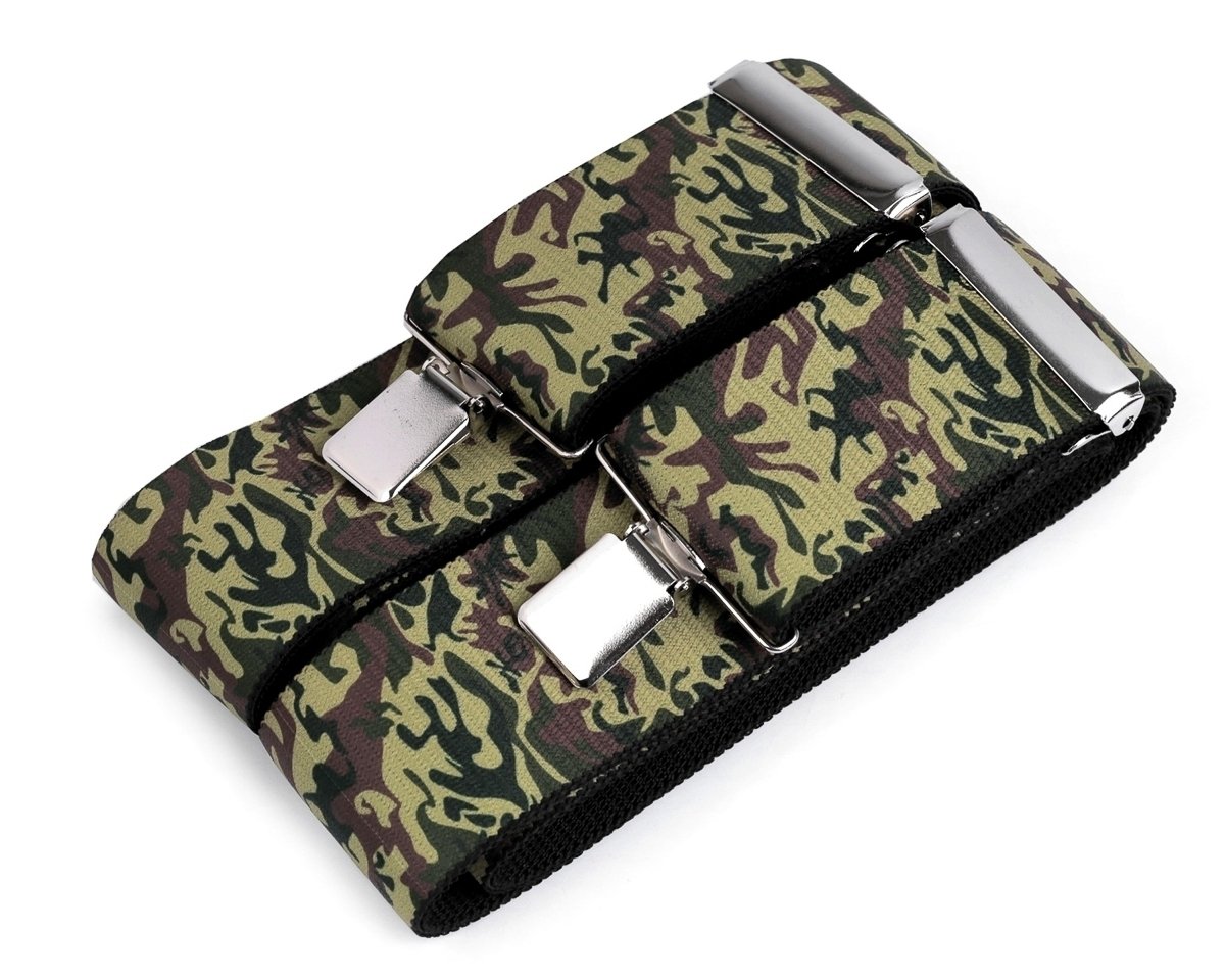 Stoklasa Šle pánské VOJENSKÉ / ARMY, délka 120cm, šíře 5cm, tvar Y, zelený maskáč, 650372/01