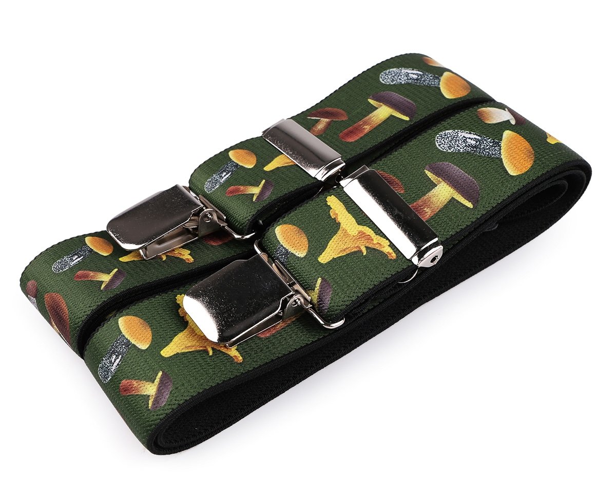 TextilCentrum.cz Šle pánské HOUBAŘSKÉ - HOUBY, délka 120cm, šíře 4cm, tvar Y, zelené, 650378/02