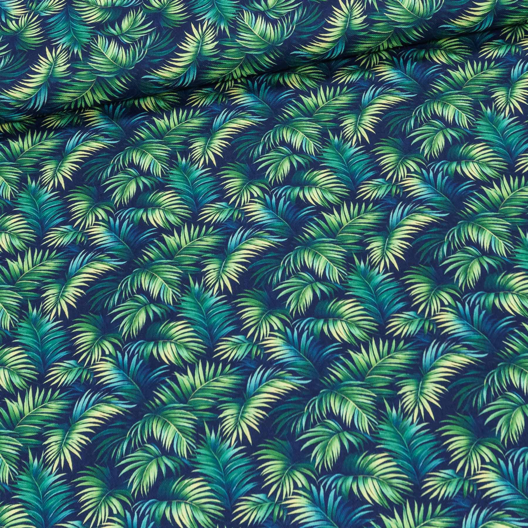 Slunečníkovina/kočárkovina OXFORD 8954 752-22 zelené listy, š.150cm (látka v metráži)