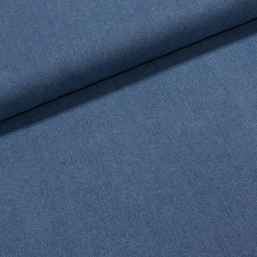 Směsová riflovina (denim, džínovina) 1052.006, středně modrá, š.150cm (látka v metráži)