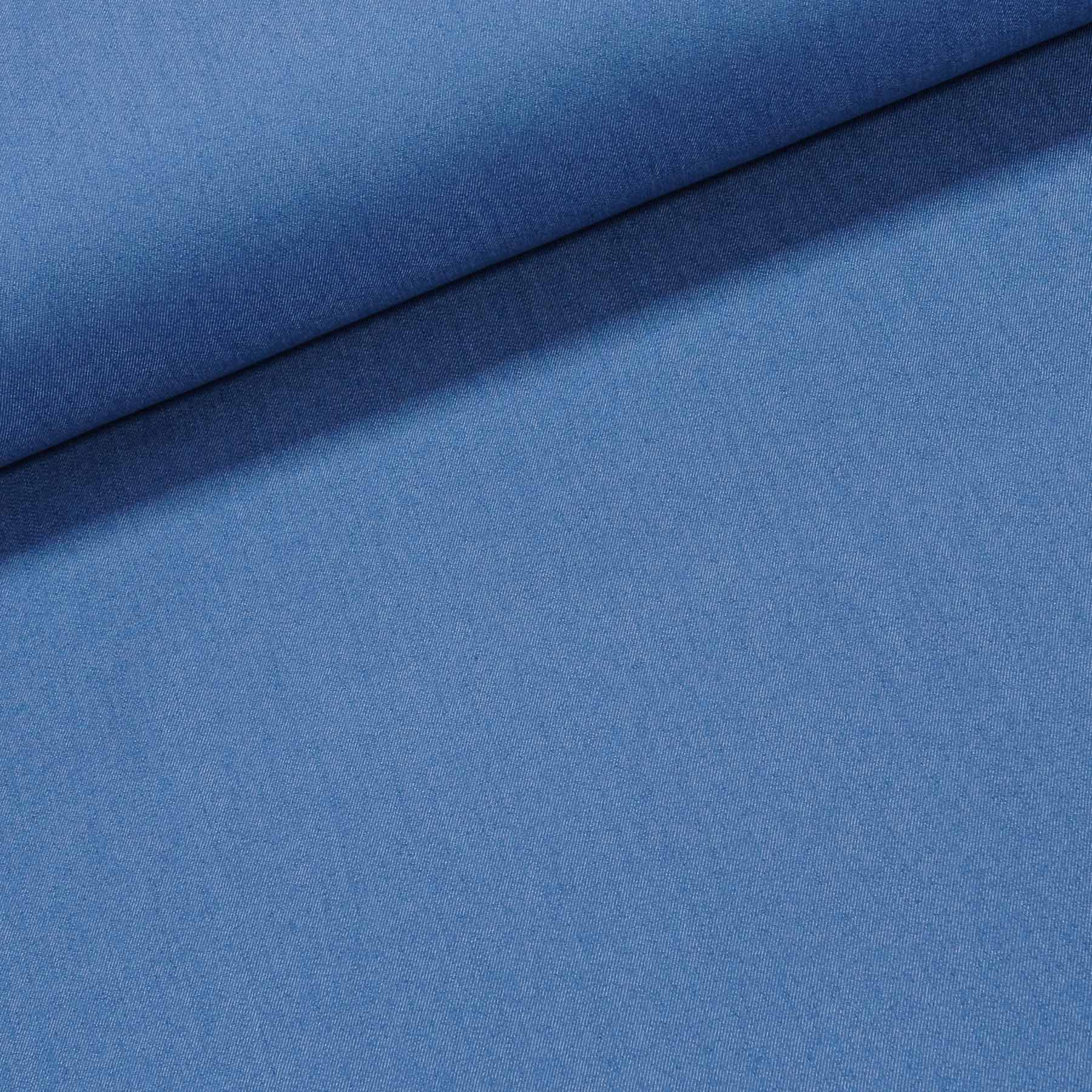 Směsová riflovina (denim, džínovina) DENIM PR 3 elastická, středně modrá, š.150cm (látka v metráži)