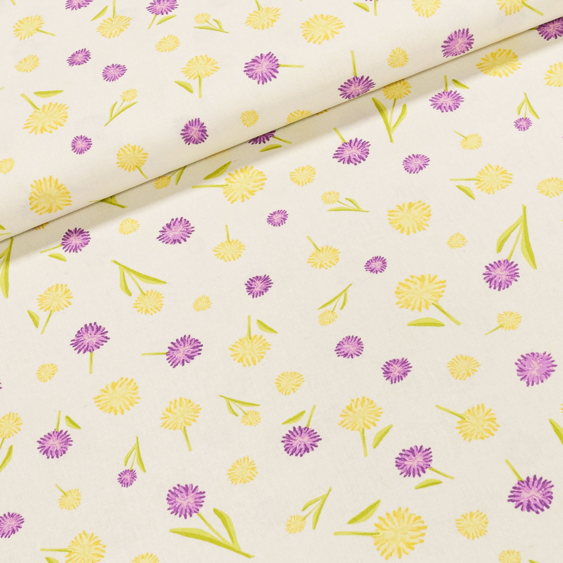 Směsové plátno 102530.1275.220, květiny na krémové, š.140cm (látka v metráži)