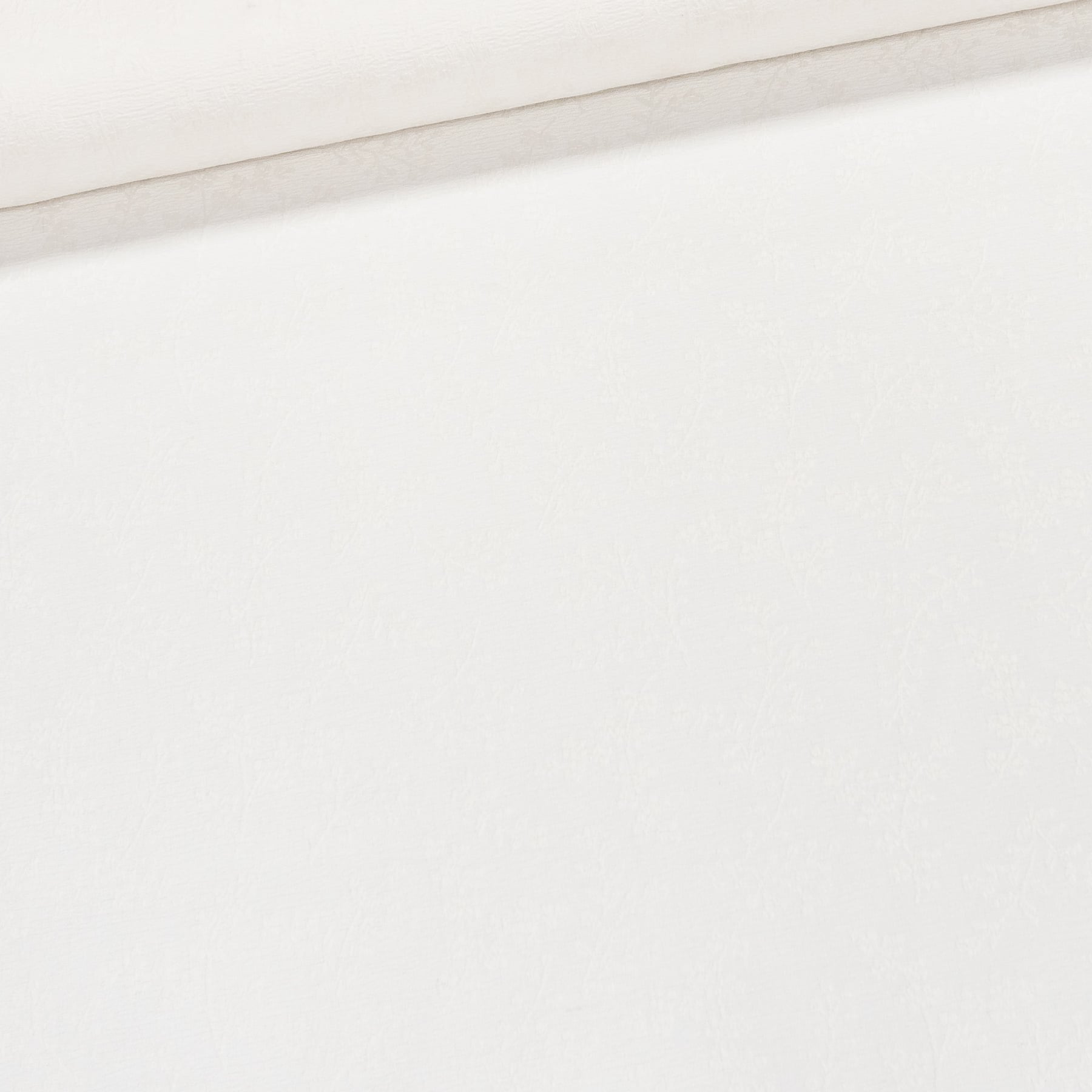 Směsové plátno REMI A 01 WHITE, žakarový vzor větviček na bílé, š.140cm (látka v metráži)