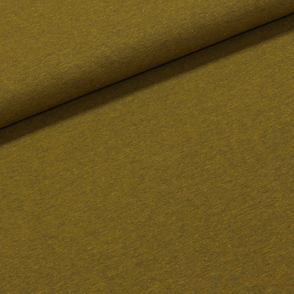 Směsový úplet 2966 05221 tmavě žlutý melír, š.180cm (látka v metráži)