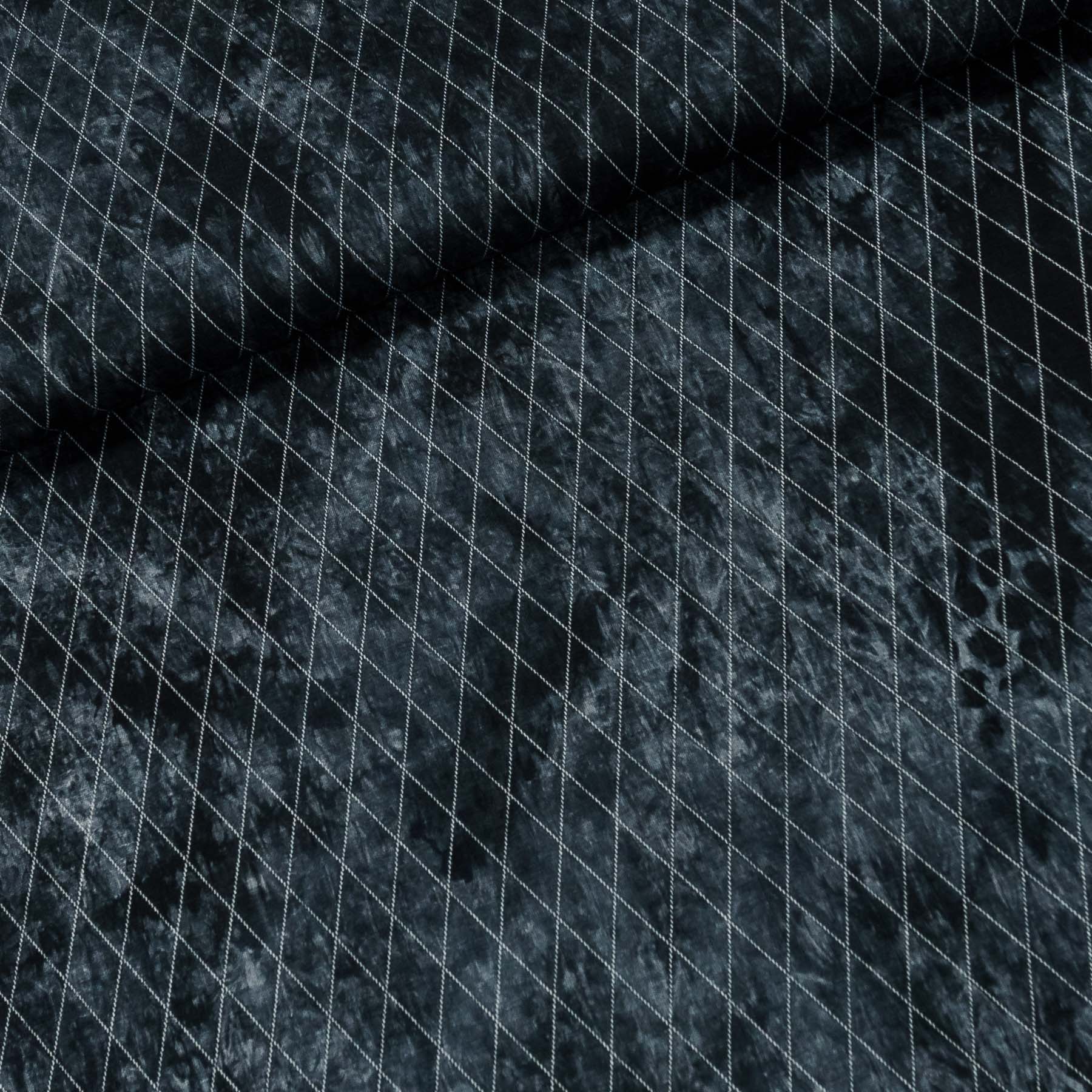 Směsový úplet N10207/69, bílé kosokáro na šedém mramoru, š.145cm (látka v metráži)