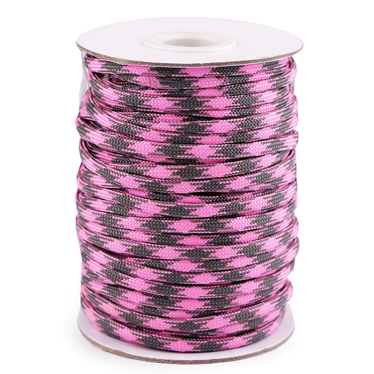 Šňůrka padáková 310230/10, růžová-světle šedá, průměr 4mm (šňůra na metry)