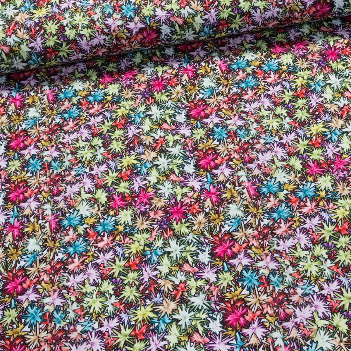 Softshell jarní 7010 1012, barevný ohňostroj 265g/m2, š.150cm (látka v metráži)