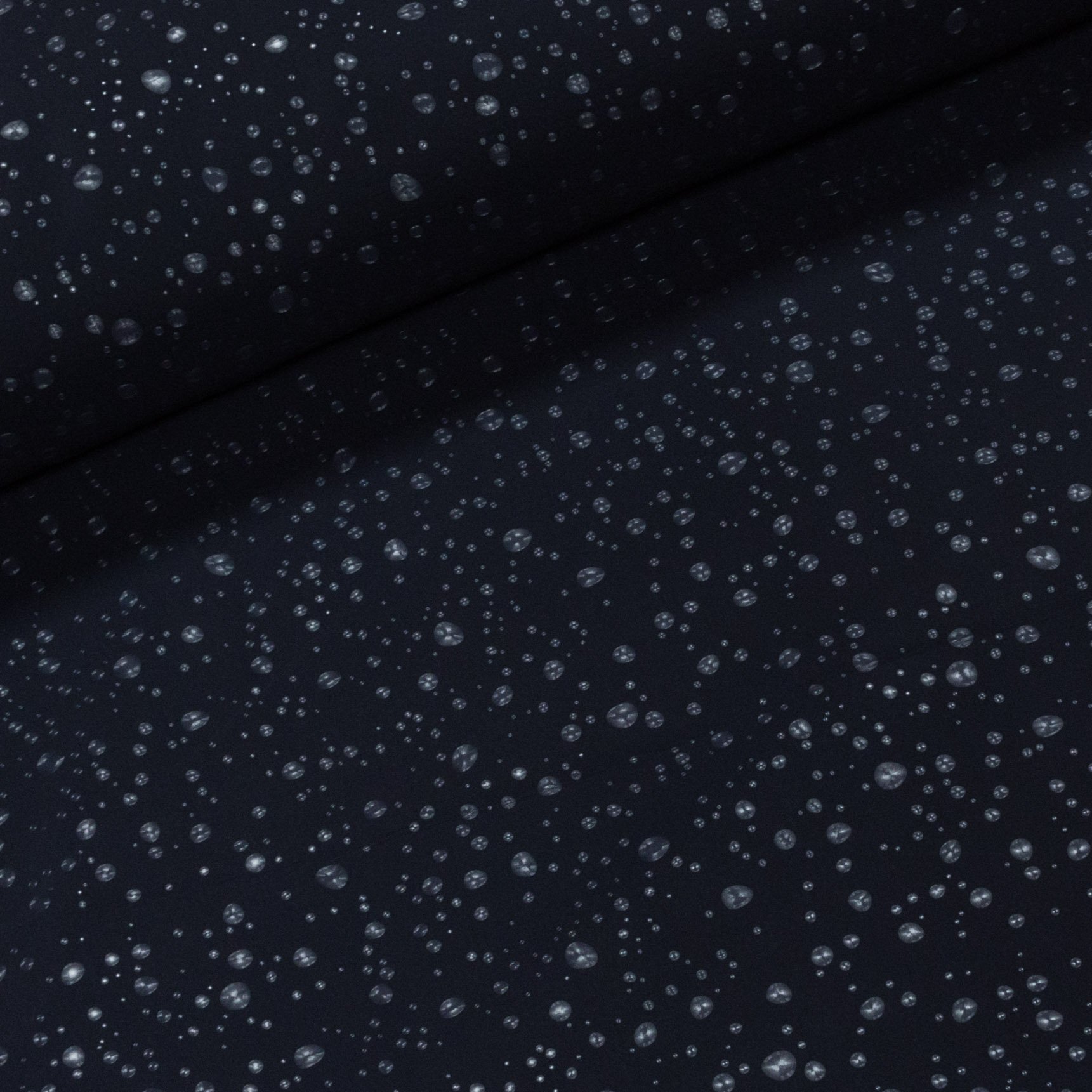 Softshell zimní 6331 2177 dešťové kapky, tmavě modrý, 315g/m2, š.140cm (látka v metráži)
