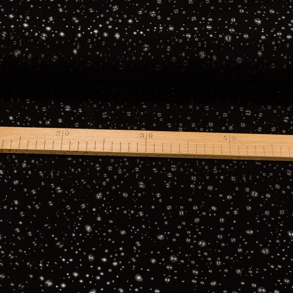Softshell zimní N18421 dešťové kapky, černý, 315g/m2, š.145cm (látka v metráži)