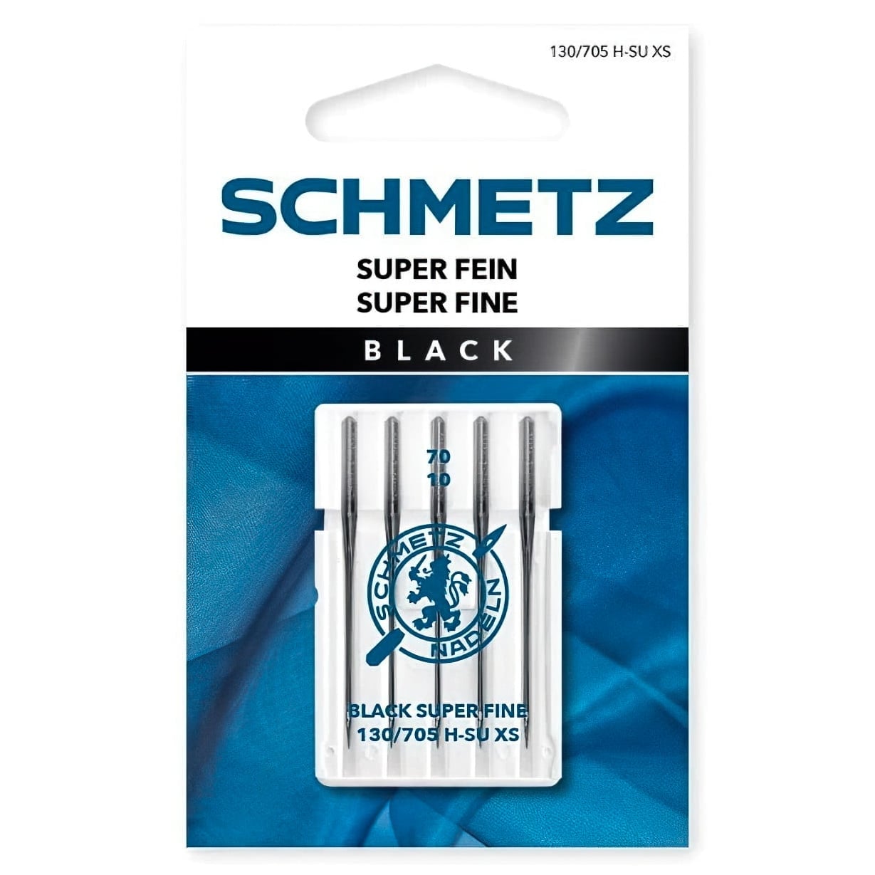 SCHMETZ Strojové jehly 130/705 H-SU XS VBS 70 BLACK SUPER FINE, extra tenké, balení 5 kusů
