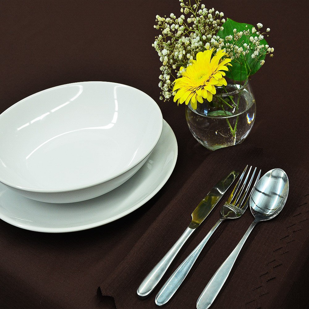 Olzatex Nešpinivý / teflonový látkový ubrus UNI 0357 ČOKOLÁDOVĚ HNĚDÁ, 120x160cm (ovál)