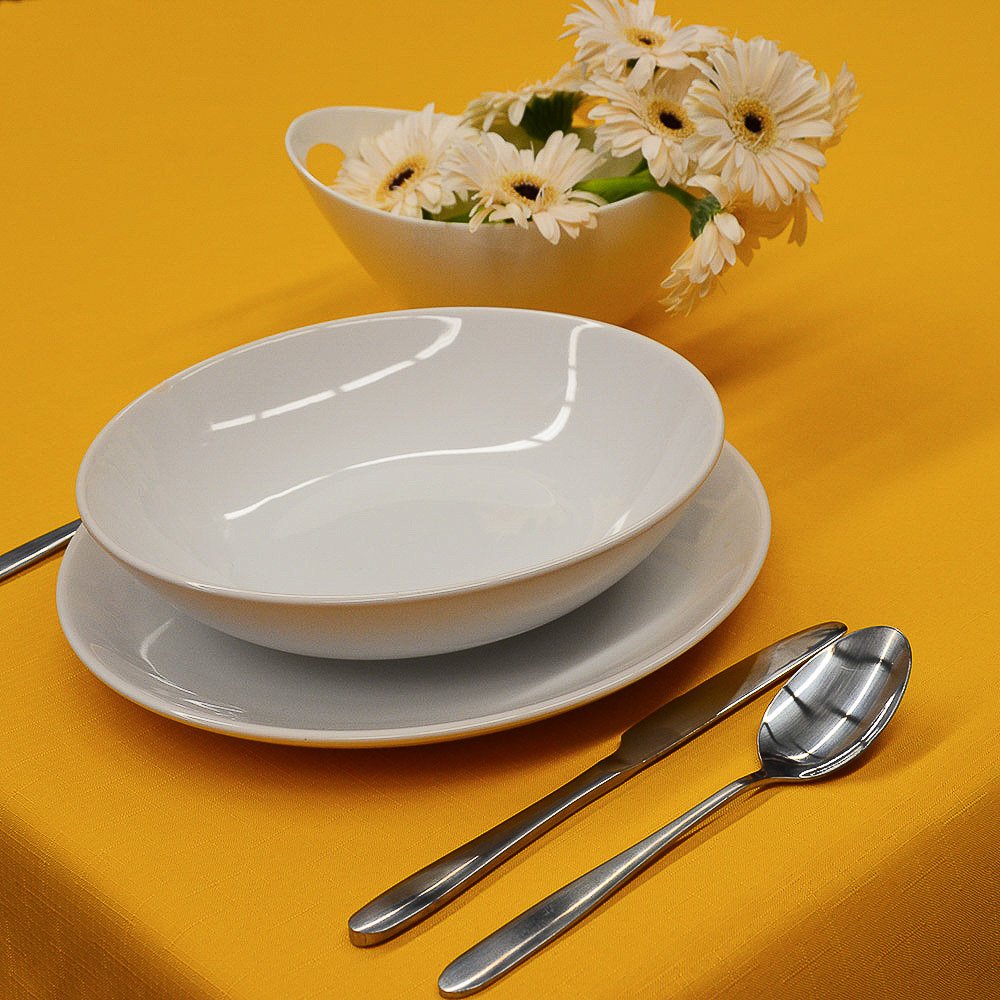 Olzatex Nešpinivý / teflonový látkový ubrus UNI 3014 SYTĚ ŽLUTÁ, průměr 120cm (kruh)