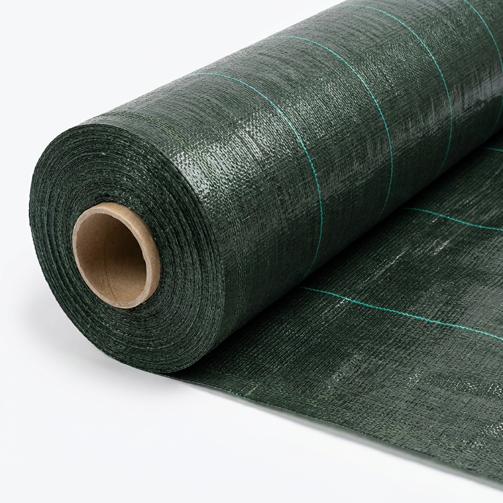 Tkaná mulčovací textilie AGROJUTEX, s UV stabilizací, gramáž 100 g/m2, černo-zelená, š.165cm (látka v metráži)