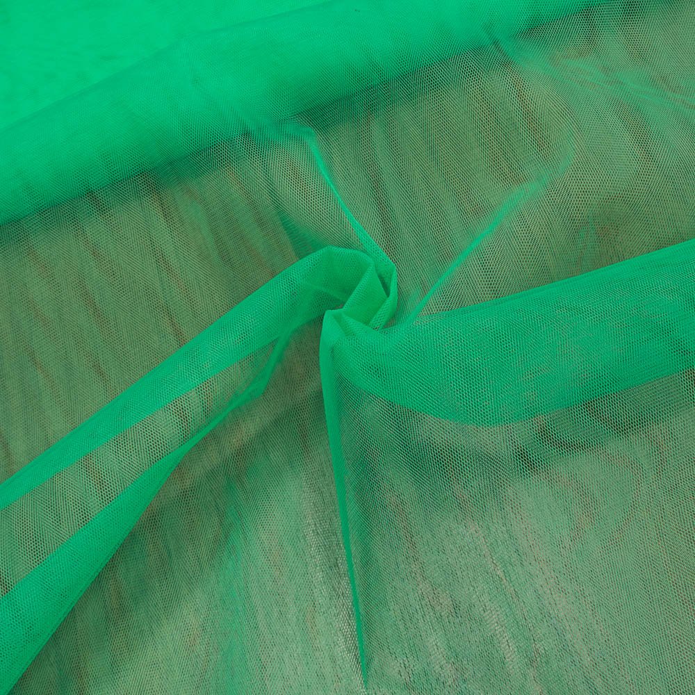 Tyl tuhý 2284/3 jednobarevná fosforově zelená, š.160cm (látka v metráži)