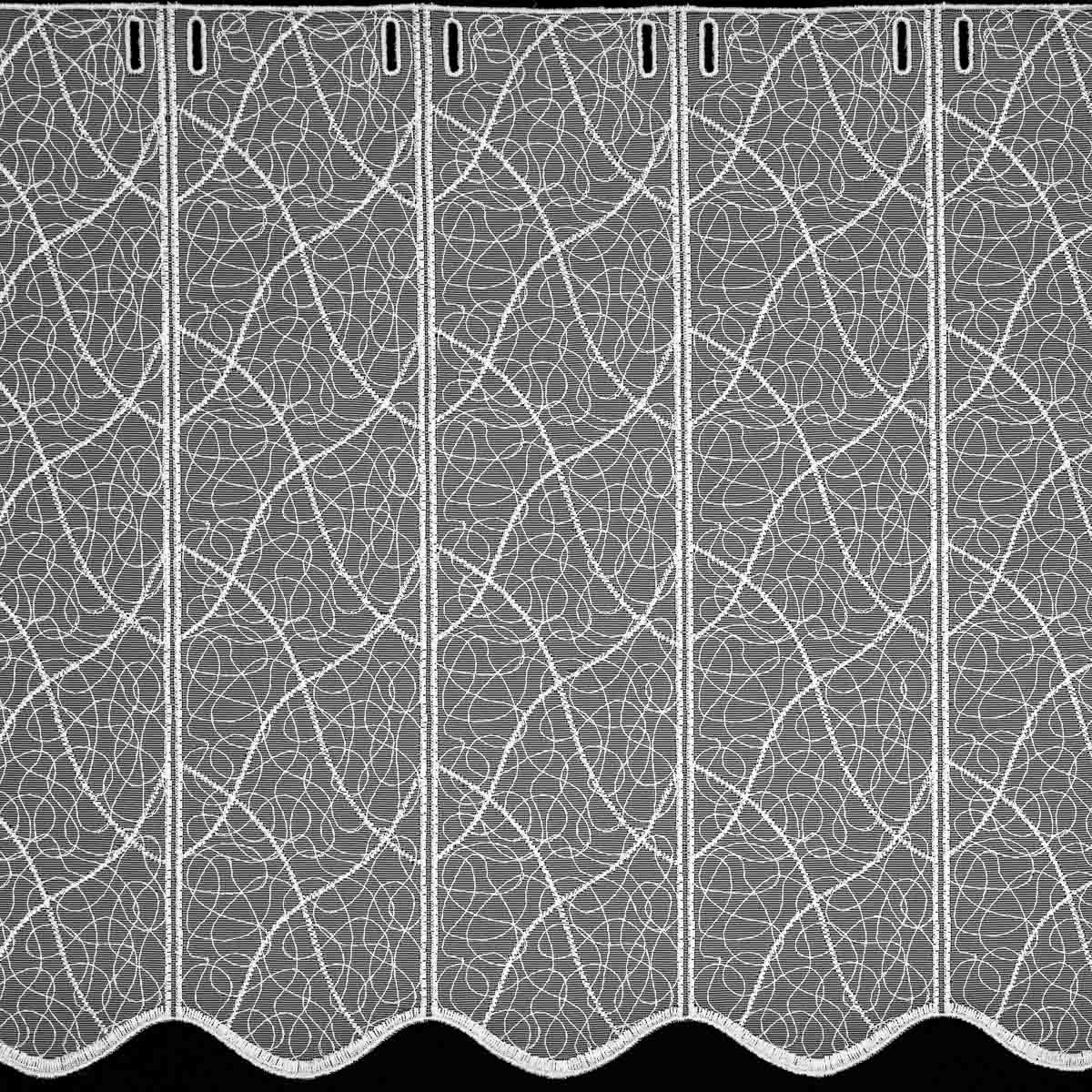 Rand tylová vitrážová záclona 18000 vyšívaná nitka, bílá, výška 60cm (v metráži)