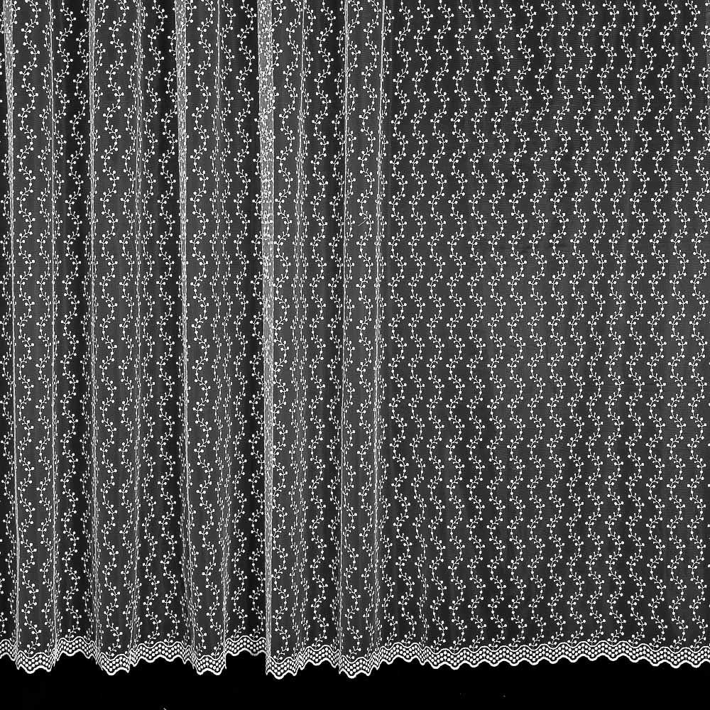 Forbyt tylová záclona BR81337 vyšívané větvičky, bílá, výška 200cm (v metráži)