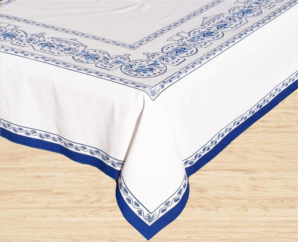 Forbyt kuchyňský ubrus CIBULÁK, modrobílý, 140x220cm (obdélník)