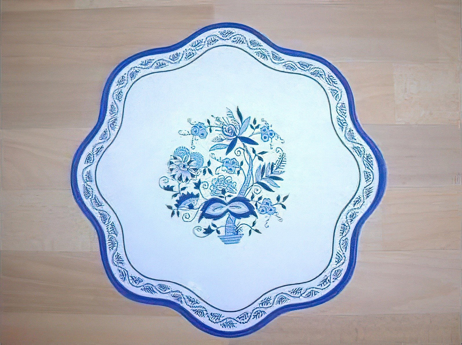 Forbyt kuchyňský ubrus / prostírka CIBULÁK, modrobílý, průměr 36cm (kruh)