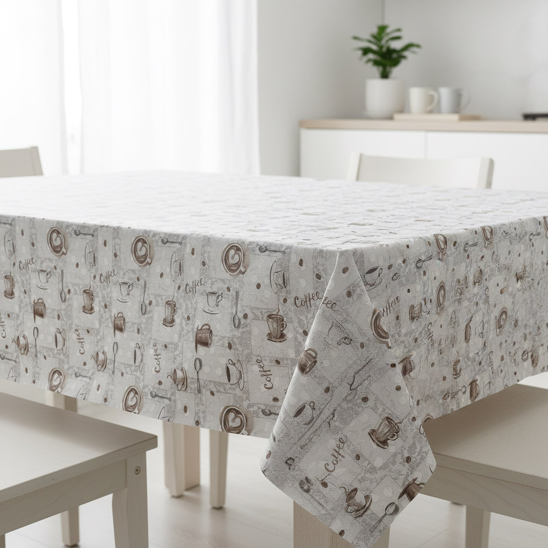 Levně Ubrus PVC s textilním podkladem 1261-1, coffee šedé, š.140cm (metráž)