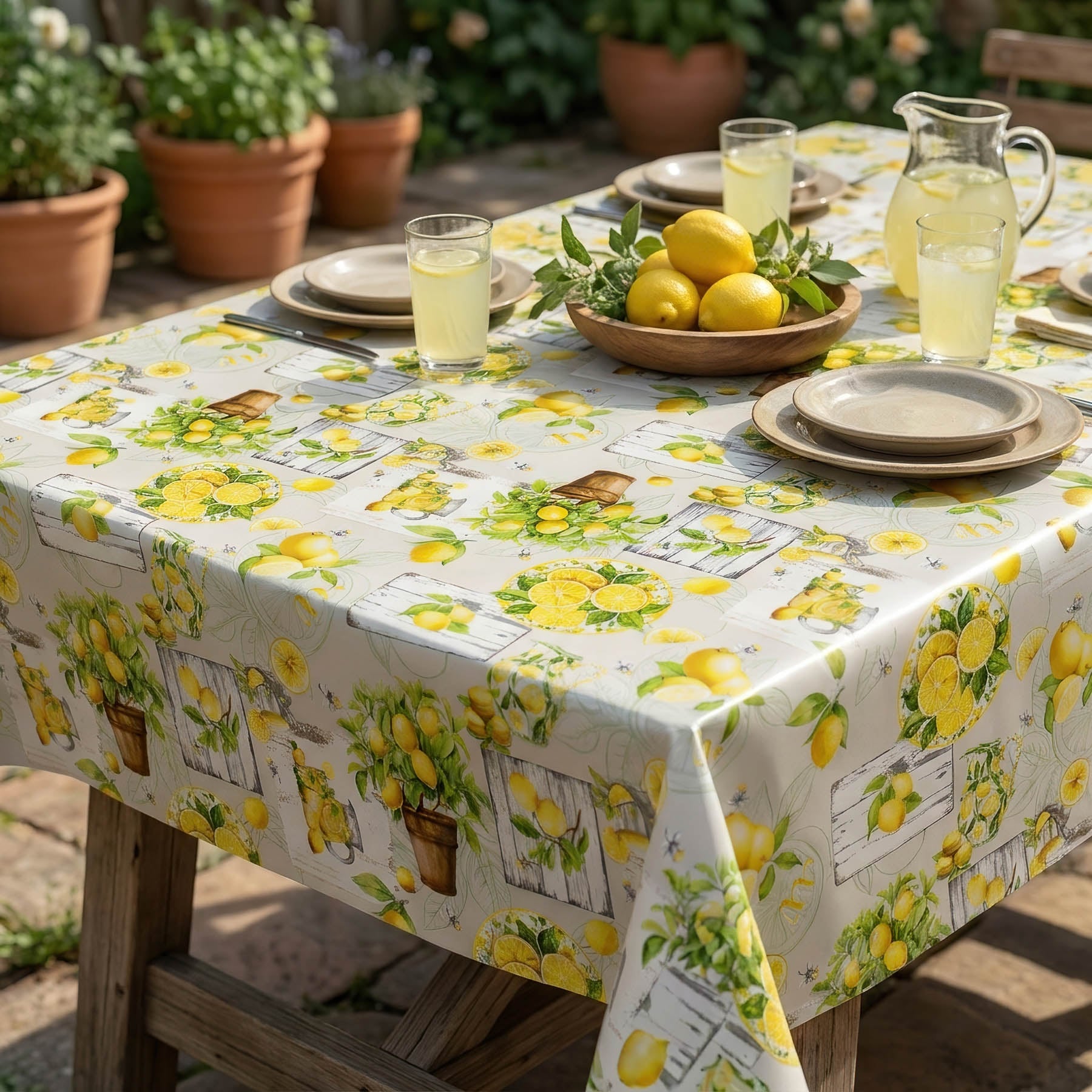 Ubrus PVC s textilním podkladem 5711610, citronky, žlutá, š.140cm (metráž)