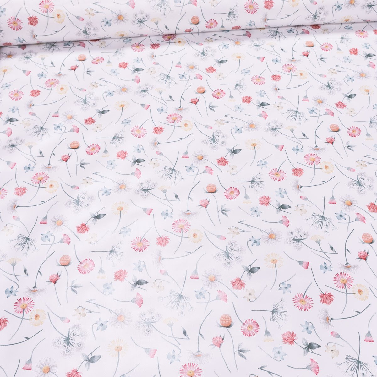 Bonita Ubrus PVC s textilním podkladem 5R3/03, luční kvítí na smetanové, š.140cm (metráž)