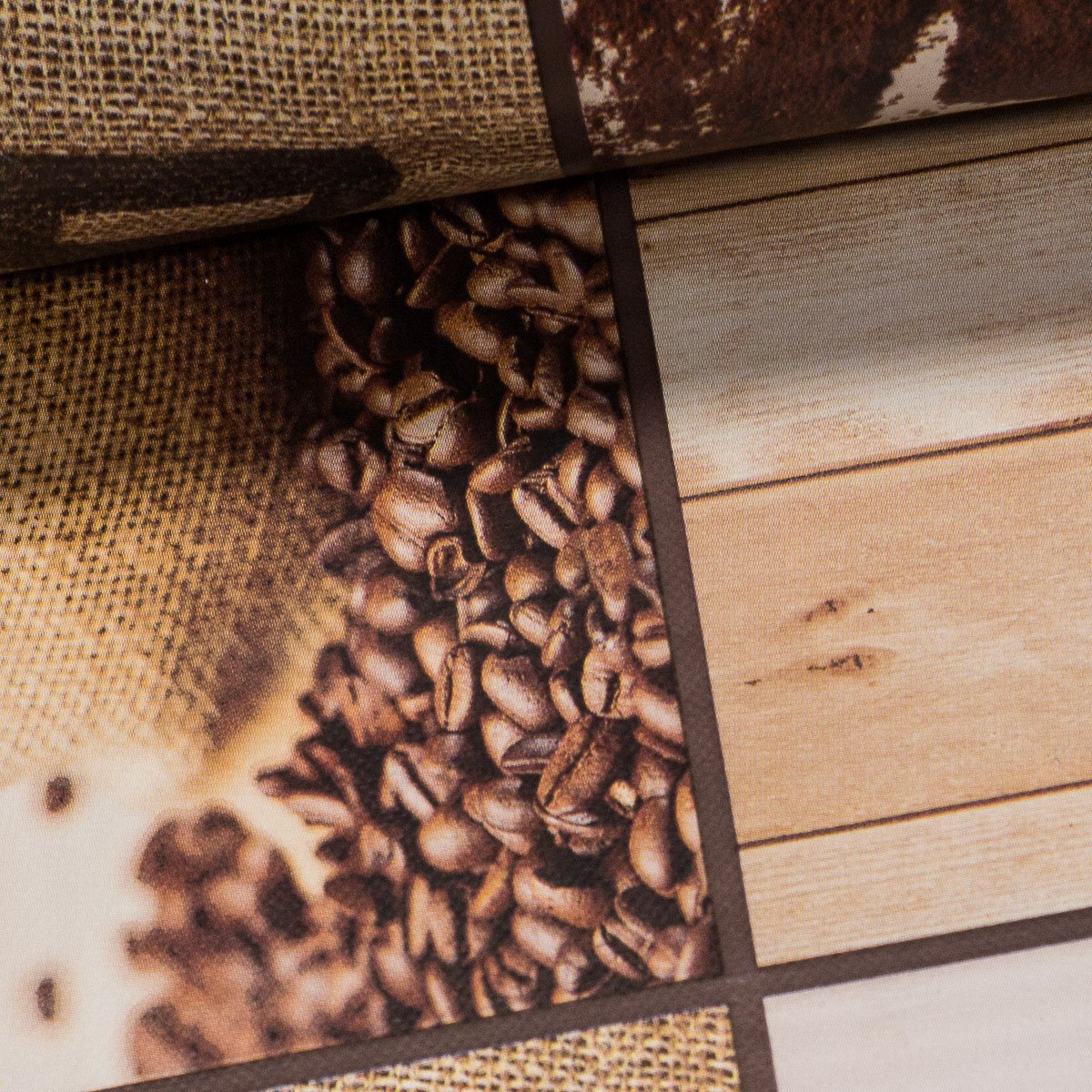 Fantastik ubrus PVC s textilním podkladem 726 cafe brasil, hnědá, š.140cm (metráž), š.140cm (metráž)