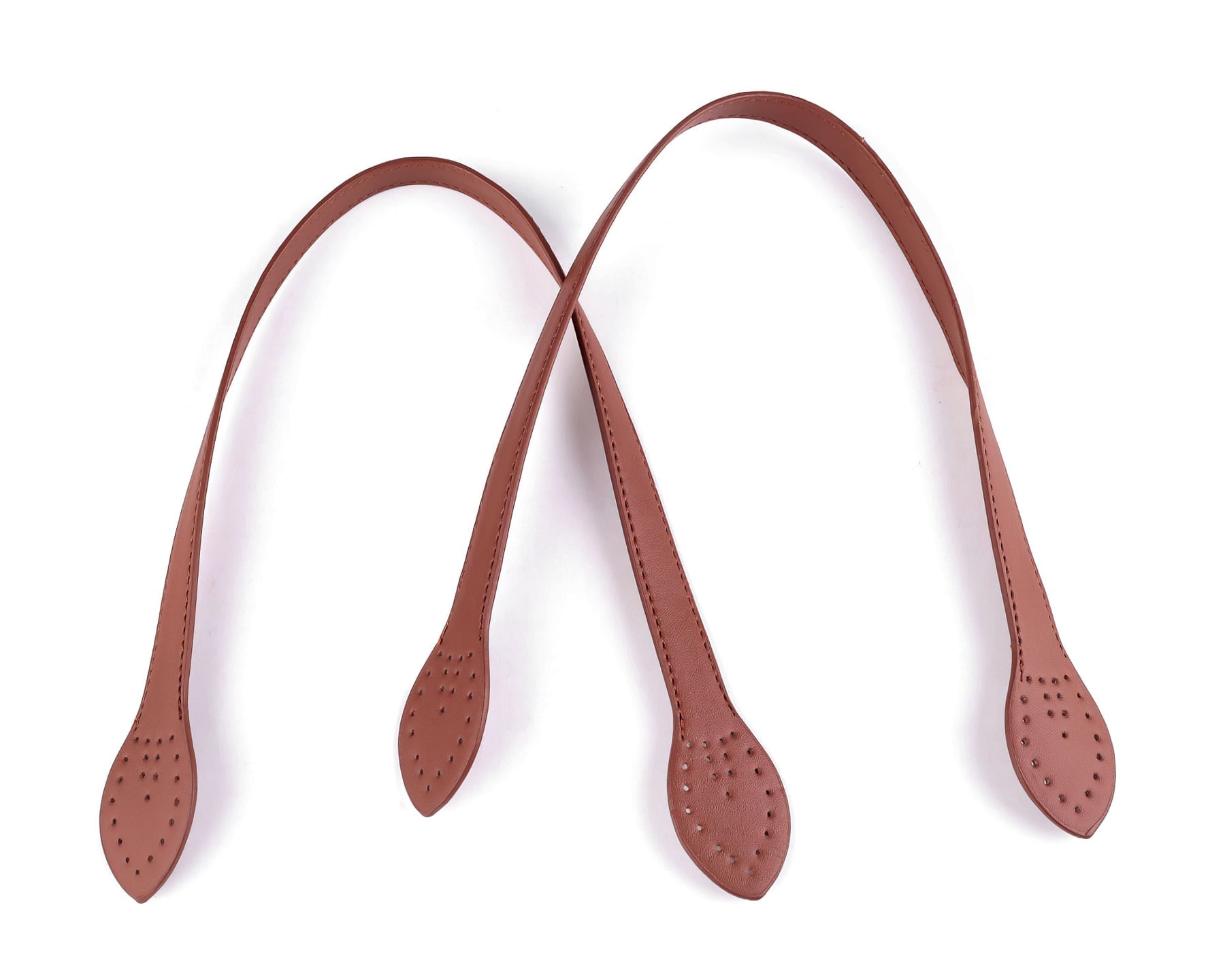 Ucha na kabelku (tašku), 900521/2 jednobarevná, hnědá koňak, koženková, délka 50cm, 2ks