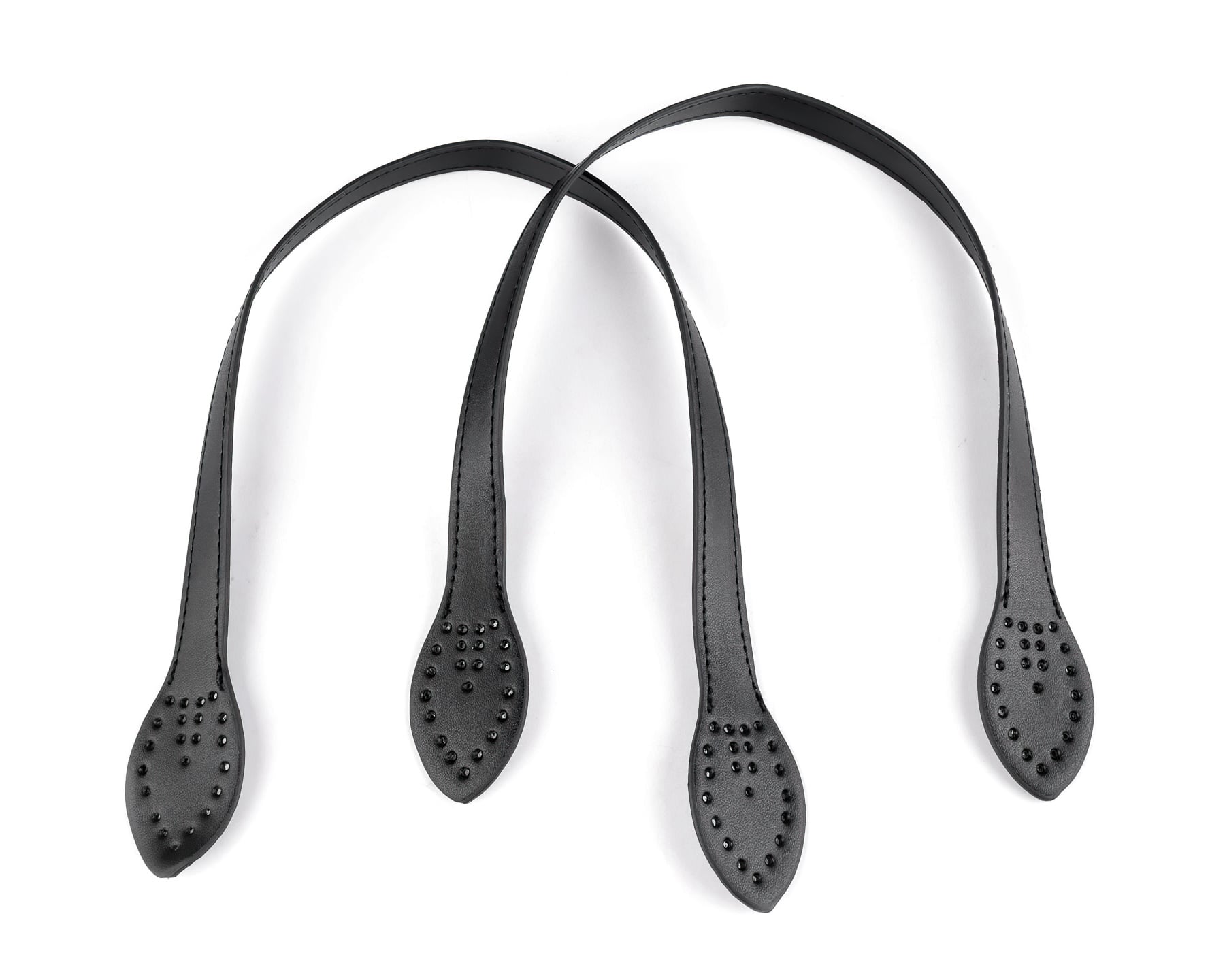 Ucha na kabelku (tašku), 900521/3 jednobarevná, černá, koženková, délka 50cm, 2ks