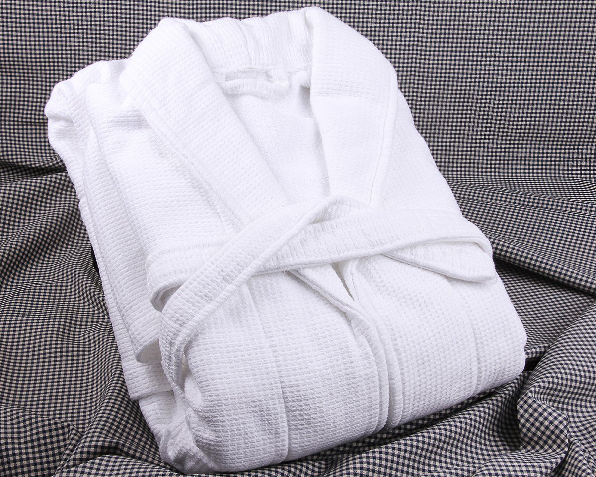 Tibex Župan SMARAGD bílý, bavlněné froté, unisex, 450g/m2, velikost L