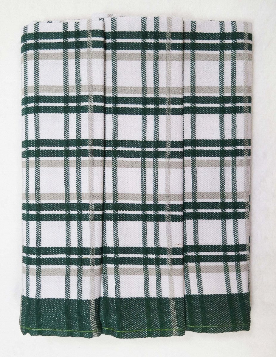 Levně Polášek kuchyňské utěrky EGYPTSKÁ BAVLNA 08, petrolejové střední káro, 3 kusy, 50x70cm