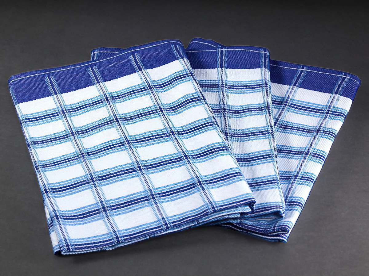 Polášek kuchyňské utěrky EGYPTSKÁ BAVLNA 18, modré střední káro, 3 kusy, 50x70cm