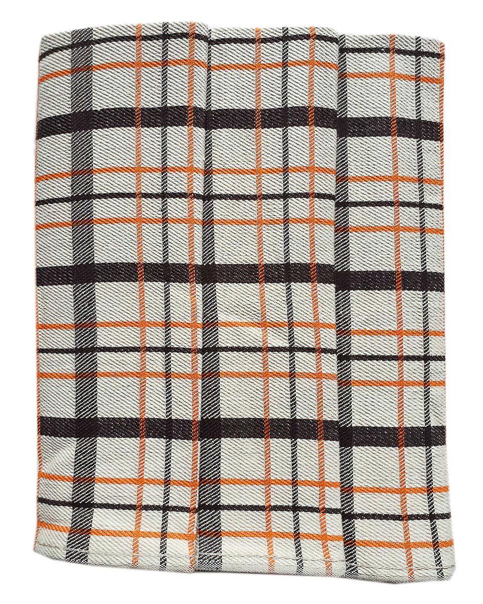 Polášek kuchyňské utěrky EGYPTSKÁ BAVLNA 80, béžovo-oranžové káro, 3 kusy, 50x70cm
