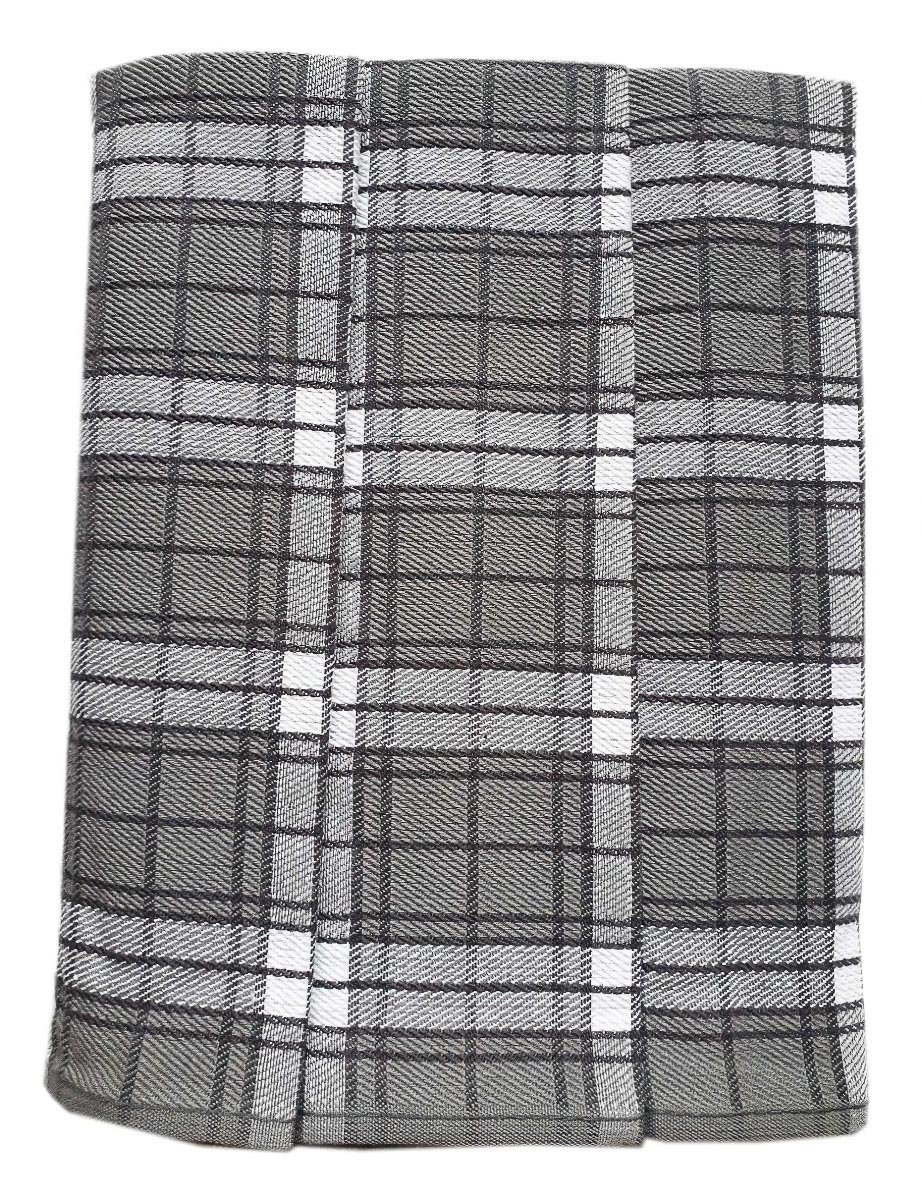 Polášek kuchyňské utěrky EGYPTSKÁ BAVLNA 79, tmavě šedé káro, 3 kusy, 50x70cm