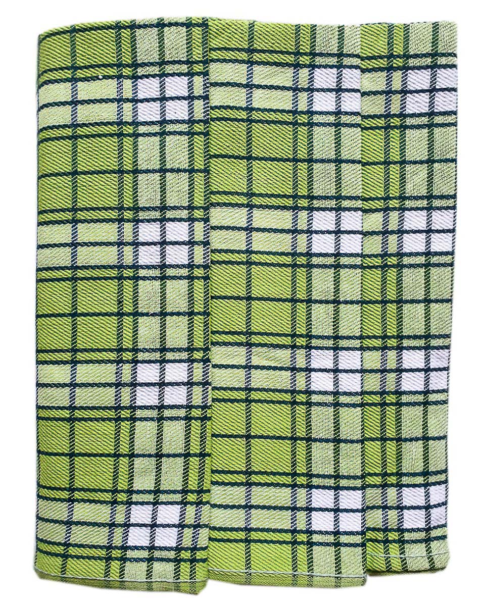 Polášek kuchyňské utěrky EGYPTSKÁ BAVLNA 84, zelené káro, 3 kusy, 50x70cm