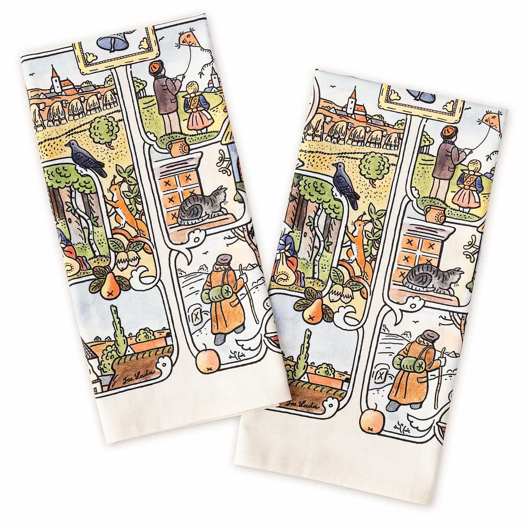 Matějovský utěrky JOSEF ČTYŘI ROČNÍ OBDOBÍ, bílá, 2 kusy 50x70cm