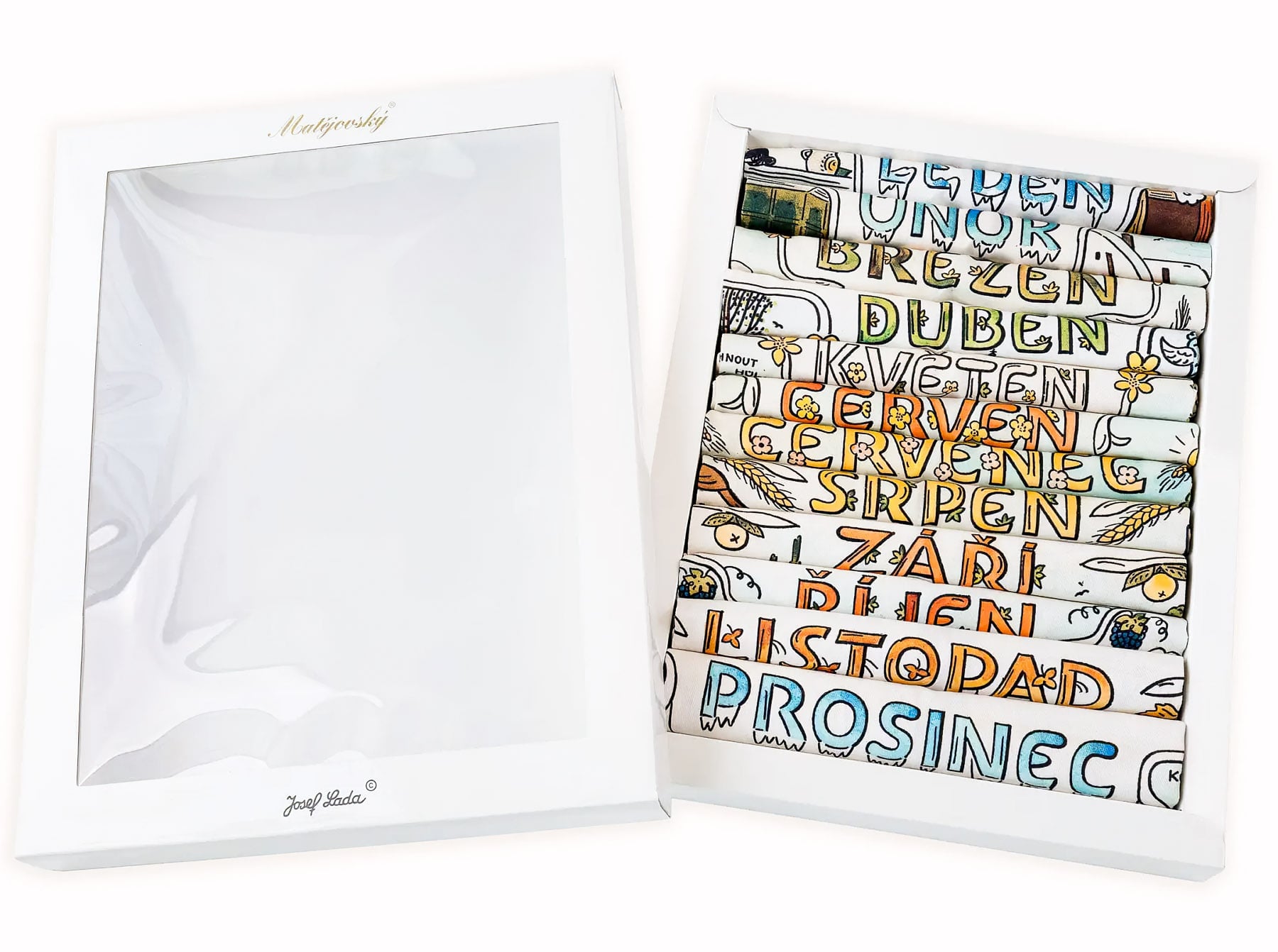 Matějovský utěrky JOSEF CYKLUS 12 MĚSÍCŮ, vícebarevná, 12 kusů 50x70cm