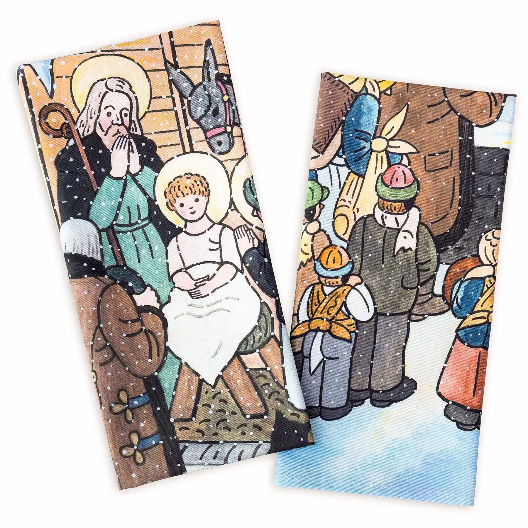 Matějovský utěrky JOSEF VÁNOČNÍ KOLEDY, modrá, 2 kusy 50x70cm